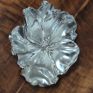 Silver Floral Decorative Dish